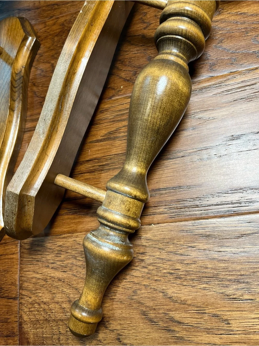 Wooden Wall Sconces 16 Inches Long Brass Insert for Candles Vintage Set 2